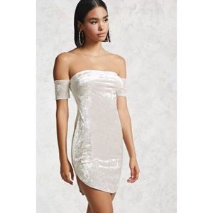 Forever 21 Crushed Velvet Off the Shoulder Dress